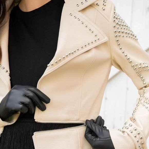 Callie Wear it Like you Mean It Vegan Leather Trench Coat With Studs Azalea Wang - Picture 2 of 10